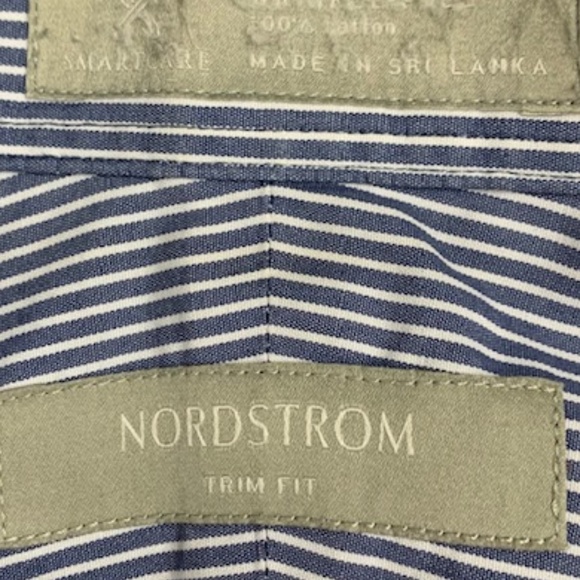 Nordstrom Blue/White Pinstripe Button Down Shirt - Picture 7 of 8